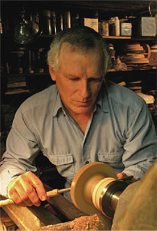 Mike Shuler at his lathe